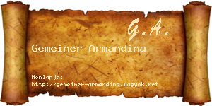 Gemeiner Armandina névjegykártya